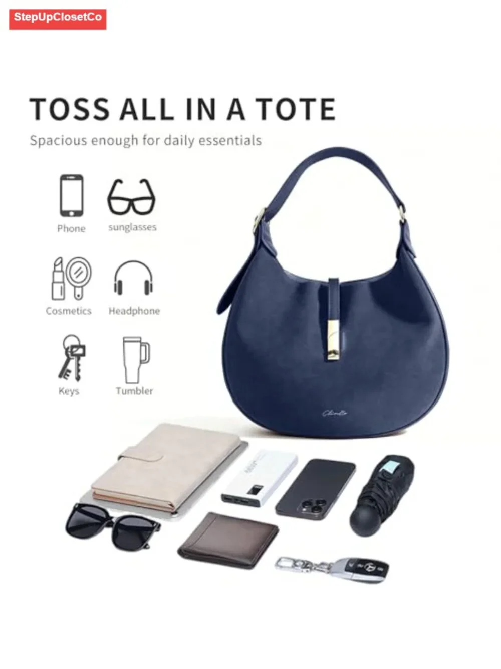 Women's Faux Leather Hobo Shoulder Bag Vintage Tote Purse